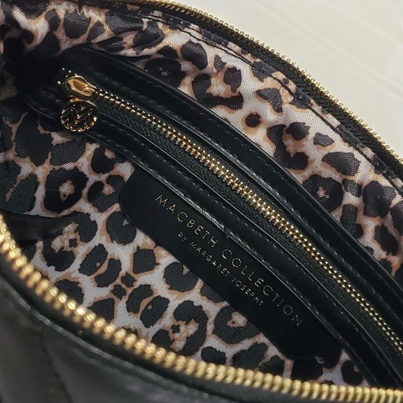 Macbeth Quilted Black Clutch w/ Gold Accents + Removeable Wrist + Shoulder Strap - Picture 8 of 8